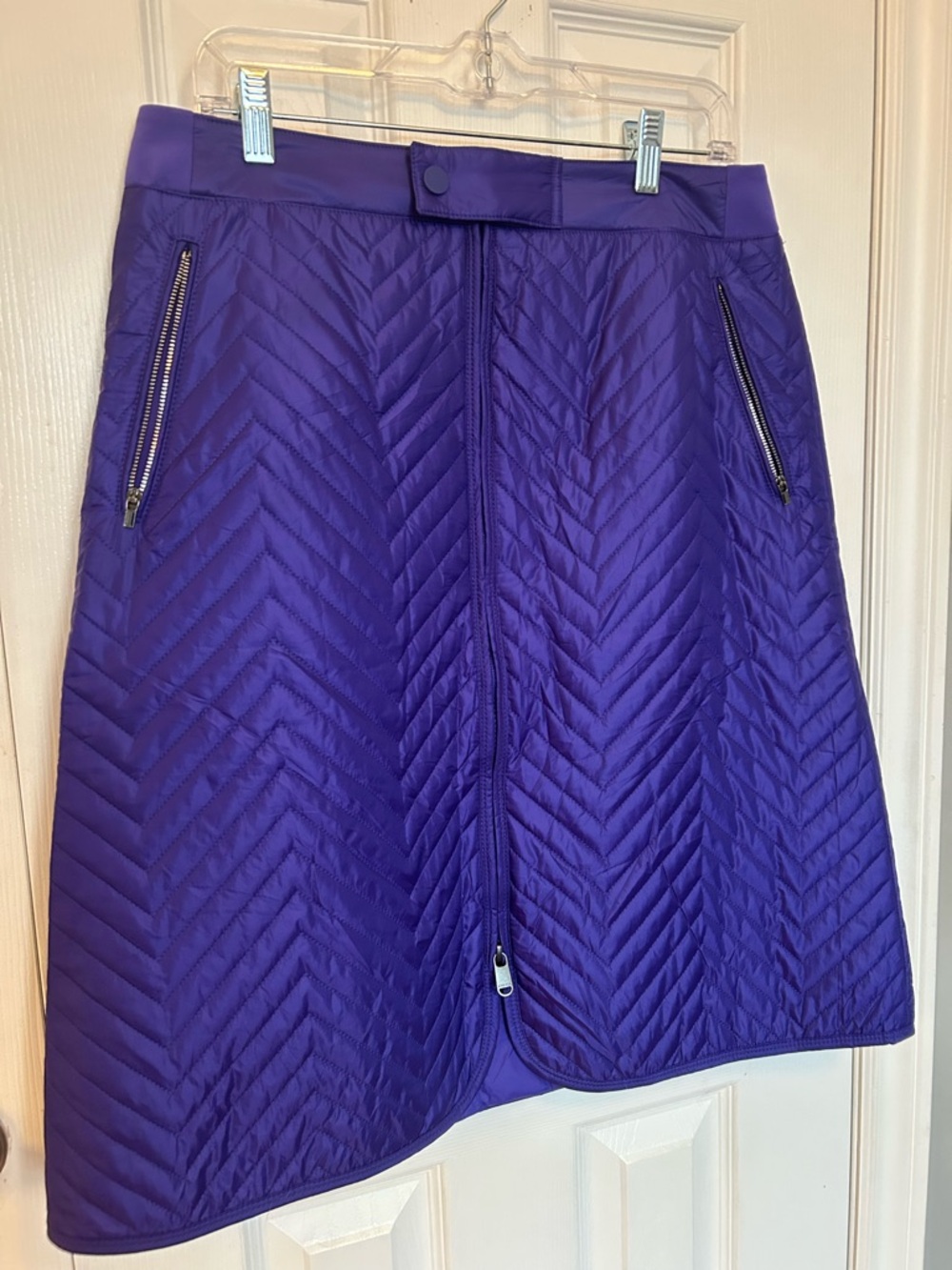 Athleta Purple Quilted A-Line Skirt with Zip Pockets
